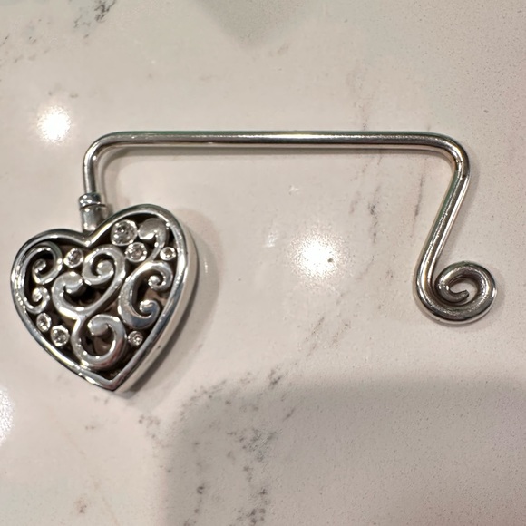 Brighton Handbag Hook, Rhinestone Heart Purse Hook - Picture 3 of 5
